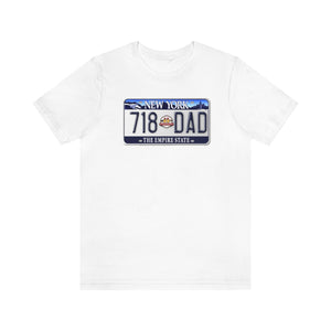 Open image in slideshow, 718 Dad (NYC- White) License Plate T-shirt
